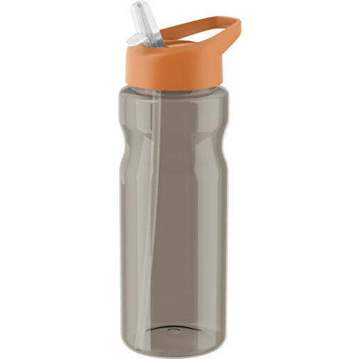 H2O Active® Eco Base 650 Ml Sportflasche Mit Ausgussdeckel , kohle transparent / orange, PCR plastic, PP-Kunststoff, Silikon-Kunststoff, 22,40cm (Höhe), Bild 1