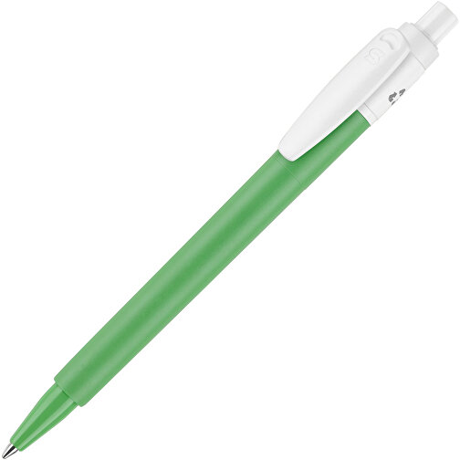 Kugelschreiber Baron 03 Colour Recycled Hardcolour , licht groen / wit, Recycled ABS, 13,40cm (Länge), Bild 1
