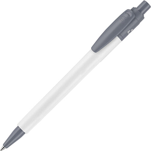 Kugelschreiber Baron 03 Recycled Hardcolour , weiß / dunkelgrau, Recycled ABS, 13,40cm (Höhe), Bild 1