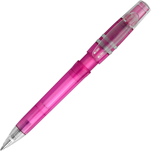 Kugelschreiber Nora Clear Transparent , transparent rosé, ABS, 14,00cm (Länge), Bild 1