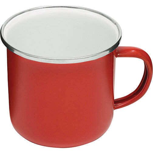 Emaille-Trinkbecher VINTAGE CUP , rot, Edelstahl / Emaille, 8,50cm (Höhe), Bild 2