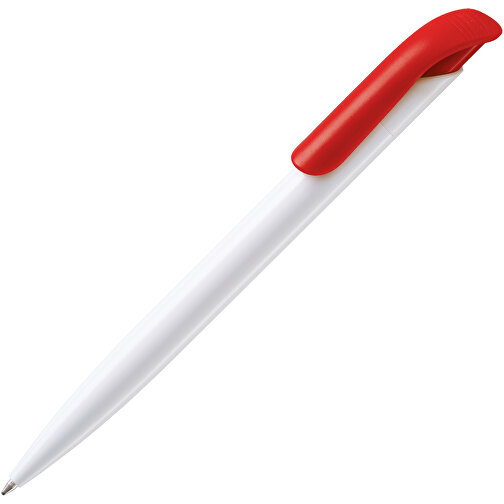 Kugelschreiber Modell Atlas Hardcolour , weiss / rot, ABS, 14,70cm (Länge), Bild 1