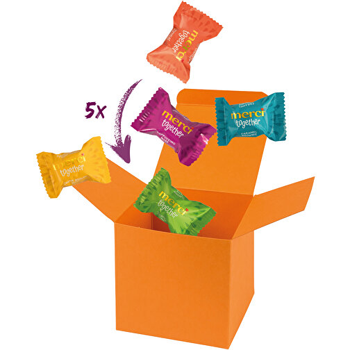 Color Box Merci Together - Orange , Storck, orange, Pappe, 5,50cm x 5,50cm x 5,50cm (Länge x Höhe x Breite), Bild 1