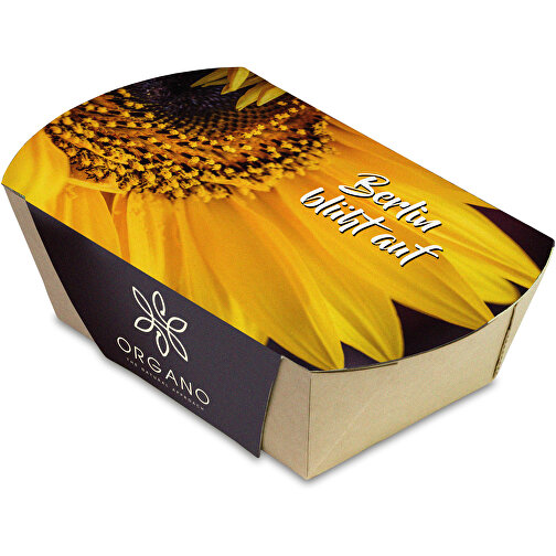 Pflanz-Schale Mit Samen - Sonnenblume , individuell, Papier, Saatgut, Erde, 14,60cm x 4,60cm x 8,50cm (Länge x Höhe x Breite), Bild 2