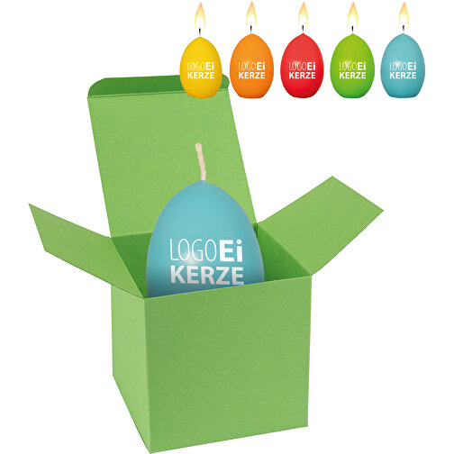 ColorBox LogoEi Kerze - Hellgrün , hellgrün, Pappe, 5,50cm x 5,50cm x 5,50cm (Länge x Höhe x Breite), Bild 1