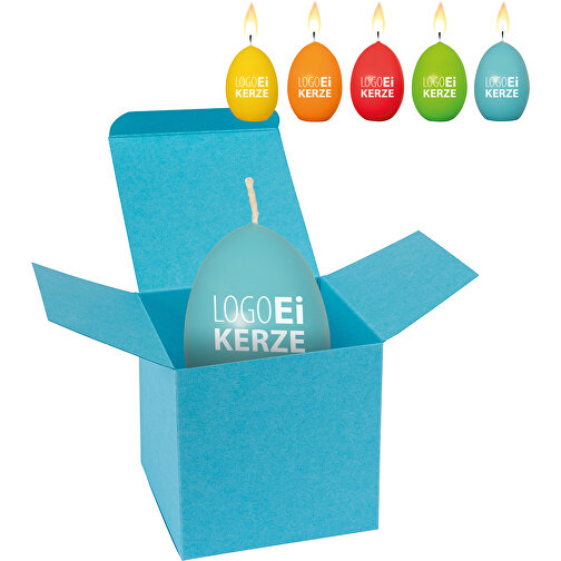ColorBox LogoEi Kerze - Hellblau , hellblau, Pappe, 5,50cm x 5,50cm x 5,50cm (Länge x Höhe x Breite), Bild 1
