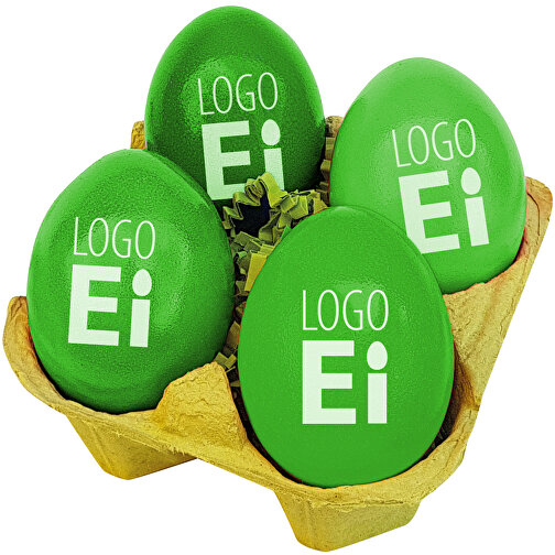 LogoEi 4er-Box - Grün - Grün , grün, Pappe, 11,00cm x 7,00cm x 11,00cm (Länge x Höhe x Breite), Bild 1