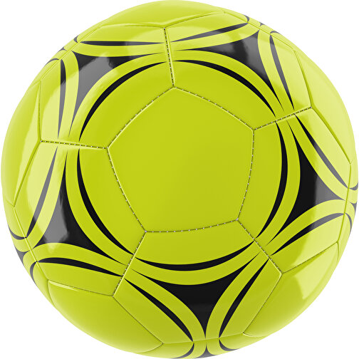 Fußball Gold 32-Panel-Promotionball - Individuell Bedruckt , hellgrün / schwarz, PU/PVC, 3-lagig, , Bild 1