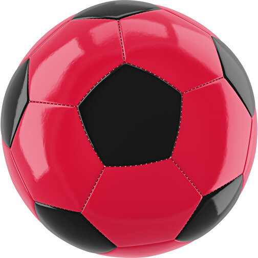 Fußball Gold 32-Panel-Promotionball - Individuell Bedruckt , ampelrot / schwarz, PU/PVC, 3-lagig, , Bild 1