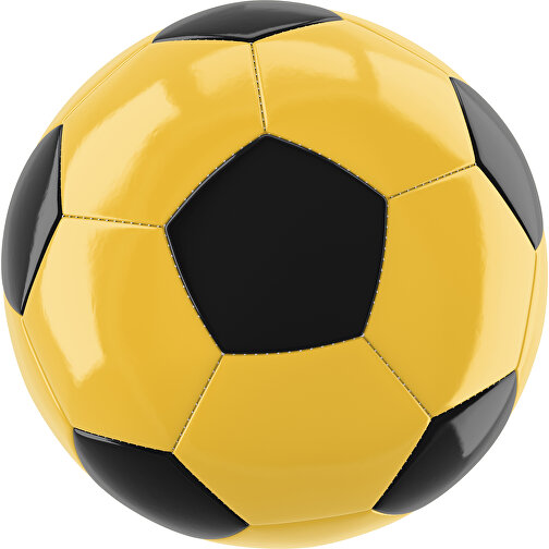 Fußball Gold 32-Panel-Promotionball - Individuell Bedruckt , goldgelb / schwarz, PU/PVC, 3-lagig, , Bild 1