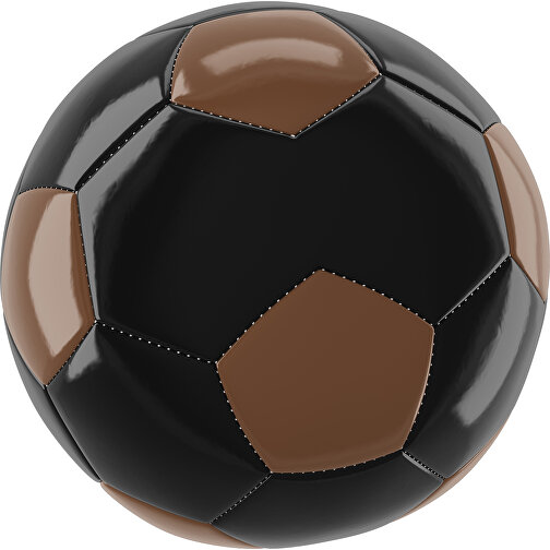 Fußball Gold 30-Panel-Promotionball - Individuell Bedruckt , schwarz / dunkelbraun, PU/PVC, 3-lagig, , Bild 1