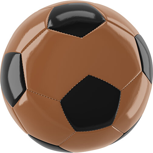 Fußball Gold 30-Panel-Promotionball - Individuell Bedruckt , braun / schwarz, PU/PVC, 3-lagig, , Bild 1