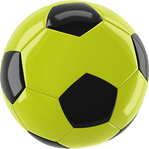 Fußball Gold 30-Panel-Promotionball - Individuell Bedruckt , hellgrün / schwarz, PU/PVC, 3-lagig, , Bild 1