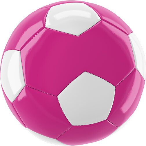 Fußball Gold 30-Panel-Promotionball - Individuell Bedruckt , pink / weiß, PU/PVC, 3-lagig, , Bild 1