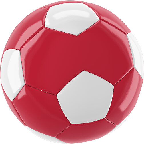 Fußball Gold 30-Panel-Promotionball - Individuell Bedruckt , dunkelrot / weiß, PU/PVC, 3-lagig, , Bild 1