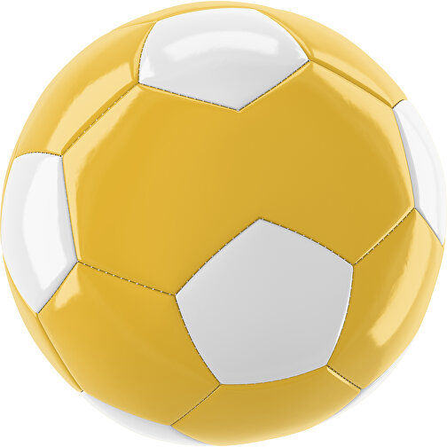 Fußball Gold 30-Panel-Promotionball - Individuell Bedruckt , goldgelb / weiß, PU/PVC, 3-lagig, , Bild 1