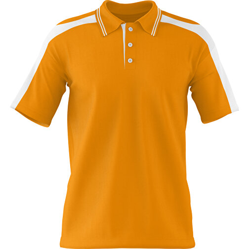 Poloshirt Individuell Gestaltbar , kürbisorange / weiß, 200gsm Poly / Cotton Pique, XS, 60,00cm x 40,00cm (Höhe x Breite), Bild 1