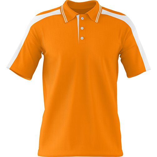 Poloshirt Individuell Gestaltbar , gelborange / weiß, 200gsm Poly / Cotton Pique, XL, 76,00cm x 59,00cm (Höhe x Breite), Bild 1