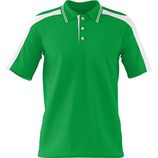 Poloshirt Individuell Gestaltbar , grün / weiss, 200gsm Poly / Cotton Pique, S, 65,00cm x 45,00cm (Höhe x Breite), Bild 1