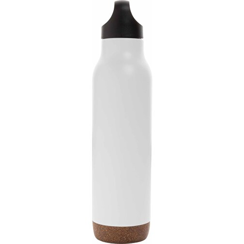 Auslaufsichere Vakuum-Flasche Mit Kork, Weiß , weiß, Edelstahl, 29,00cm (Höhe), Bild 3
