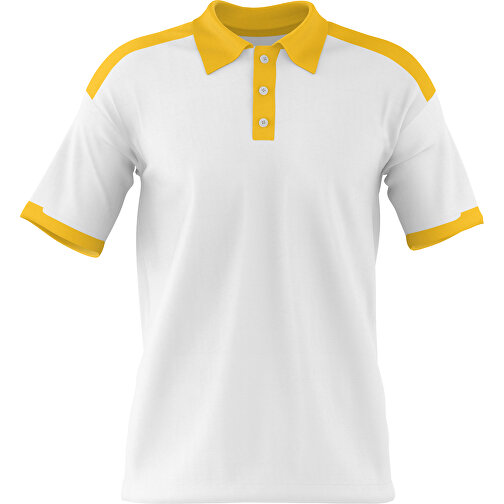Poloshirt Individuell Gestaltbar , weiß / sonnengelb, 200gsm Poly / Cotton Pique, XL, 76,00cm x 59,00cm (Höhe x Breite), Bild 1