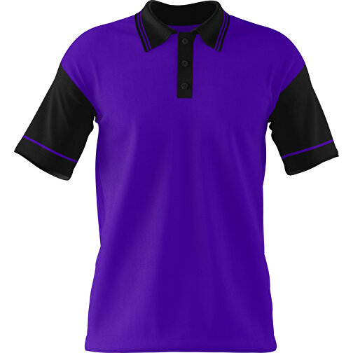 Poloshirt Individuell Gestaltbar , violet / schwarz, 200gsm Poly / Cotton Pique, XS, 60,00cm x 40,00cm (Höhe x Breite), Bild 1