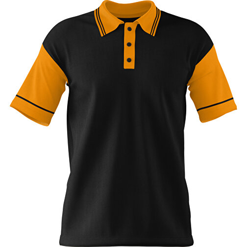 Poloshirt Individuell Gestaltbar , schwarz / kürbisorange, 200gsm Poly / Cotton Pique, S, 65,00cm x 45,00cm (Höhe x Breite), Bild 1
