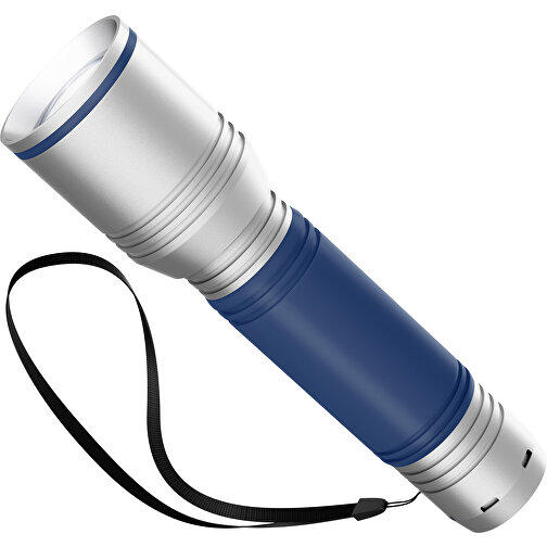 Taschenlampe REEVES MyFLASH 700 , Reeves, silber / dunkelblau, Aluminium, Silikon, 130,00cm x 29,00cm x 38,00cm (Länge x Höhe x Breite), Bild 1