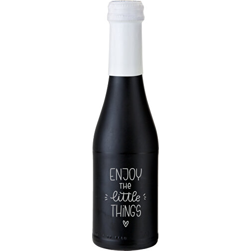 Promo Secco Piccolo - Flasche Schwarz Matt , weiß, Glas, 5,50cm x 20,00cm x 5,50cm (Länge x Höhe x Breite), Bild 1