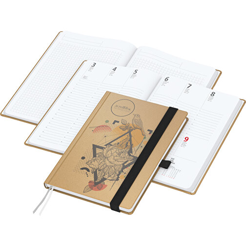 Bogkalender Match-Hybrid White bestseller A5, Natura brun, sort, Billede 1
