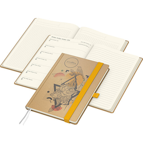 Bok kalender Match-Hybrid Creme bestseller, Natura brun, gul, Bild 1
