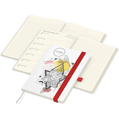 Buchkalender Match-Hybrid Creme Bestseller, Natura Individuell, Rot , rot, 21,00cm x 14,80cm (Länge x Breite), Bild 1