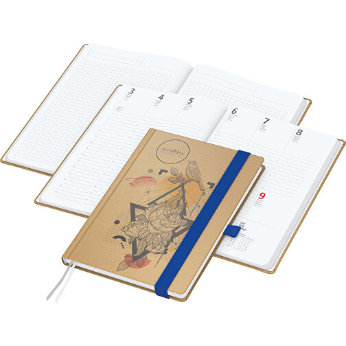 Bogkalender Match-Hybrid White bestseller A4, Natura brown, medium blue, Billede 1