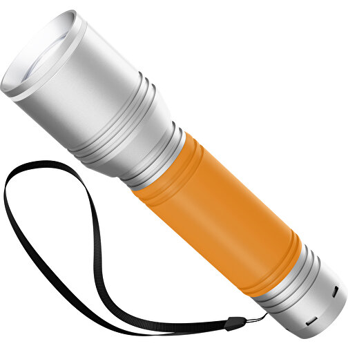 Taschenlampe REEVES MyFLASH 700 , Reeves, silber / weiß / orange, Aluminium, Silikon, 130,00cm x 29,00cm x 38,00cm (Länge x Höhe x Breite), Bild 1