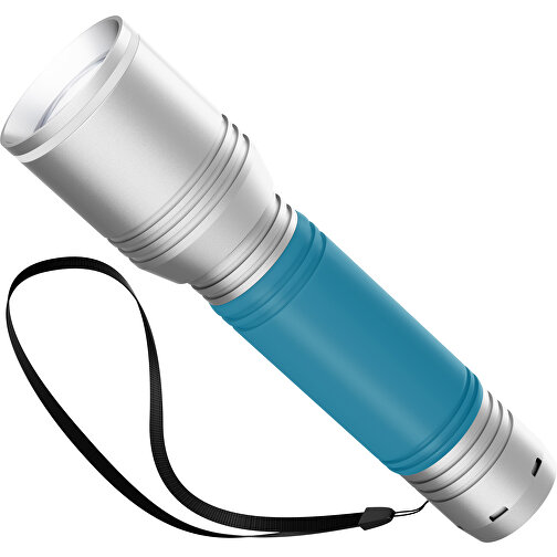 Taschenlampe REEVES MyFLASH 700 , Reeves, silber / weiß / cyan, Aluminium, Silikon, 130,00cm x 29,00cm x 38,00cm (Länge x Höhe x Breite), Bild 1