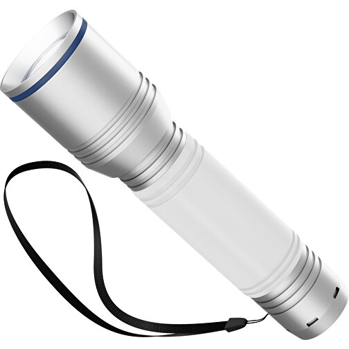 Taschenlampe REEVES MyFLASH 700 , Reeves, silber / weiss / dunkelblau, Aluminium, Silikon, 130,00cm x 29,00cm x 38,00cm (Länge x Höhe x Breite), Bild 1