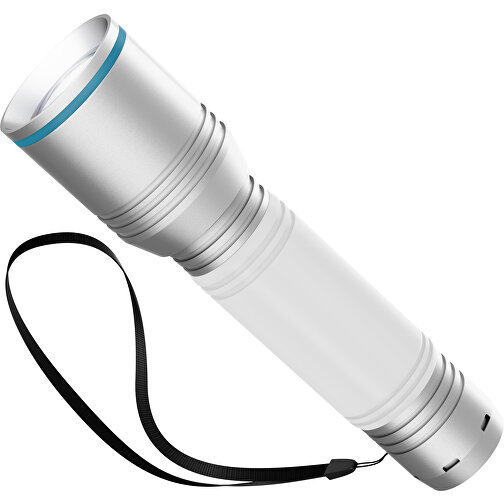 Taschenlampe REEVES MyFLASH 700 , Reeves, silber / weiss / cyan, Aluminium, Silikon, 130,00cm x 29,00cm x 38,00cm (Länge x Höhe x Breite), Bild 1