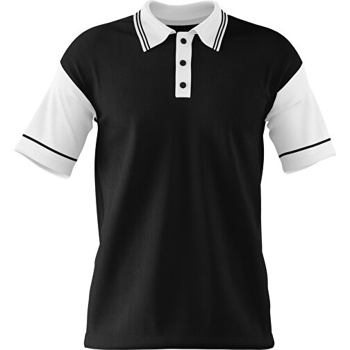 Poloshirt Individuell Gestaltbar , schwarz / weiß, 200gsm Poly / Cotton Pique, 3XL, 81,00cm x 66,00cm (Höhe x Breite), Bild 1