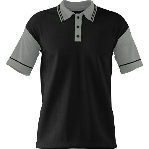 Poloshirt Individuell Gestaltbar , schwarz / grau, 200gsm Poly / Cotton Pique, 2XL, 79,00cm x 63,00cm (Höhe x Breite), Bild 1