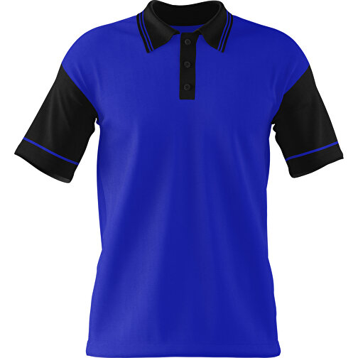 Poloshirt Individuell Gestaltbar , blau / schwarz, 200gsm Poly / Cotton Pique, XL, 76,00cm x 59,00cm (Höhe x Breite), Bild 1
