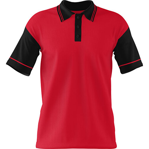 Poloshirt Individuell Gestaltbar , dunkelrot / schwarz, 200gsm Poly / Cotton Pique, S, 65,00cm x 45,00cm (Höhe x Breite), Bild 1