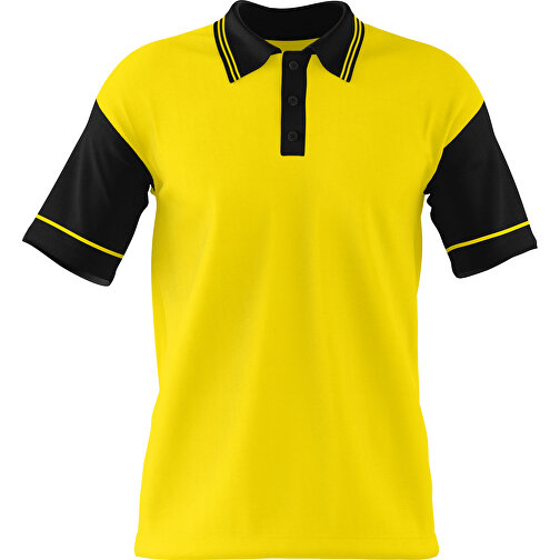 Poloshirt Individuell Gestaltbar , gelb / schwarz, 200gsm Poly / Cotton Pique, S, 65,00cm x 45,00cm (Höhe x Breite), Bild 1
