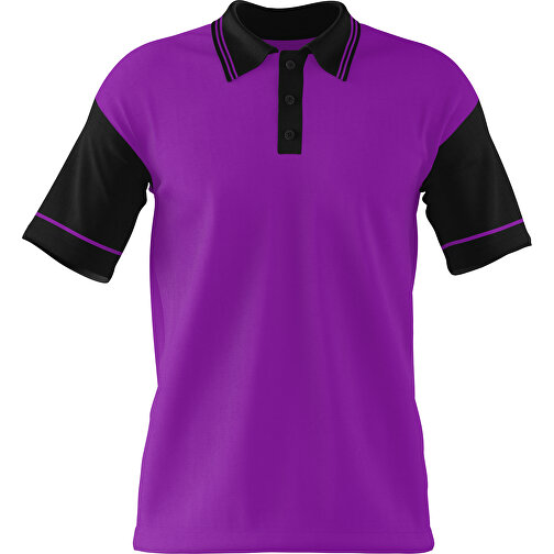 Poloshirt Individuell Gestaltbar , dunkelmagenta / schwarz, 200gsm Poly / Cotton Pique, M, 70,00cm x 49,00cm (Höhe x Breite), Bild 1