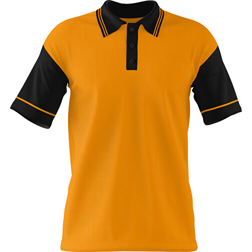 Poloshirt Individuell Gestaltbar , kürbisorange / schwarz, 200gsm Poly / Cotton Pique, L, 73,50cm x 54,00cm (Höhe x Breite), Bild 1