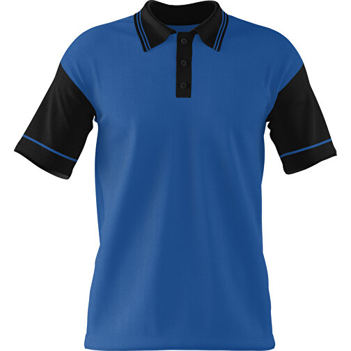 Poloshirt Individuell Gestaltbar , dunkelblau / schwarz, 200gsm Poly / Cotton Pique, 3XL, 81,00cm x 66,00cm (Höhe x Breite), Bild 1