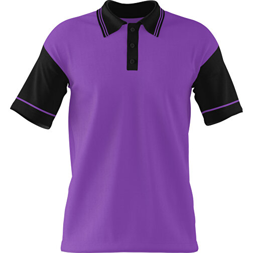Poloshirt Individuell Gestaltbar , lavendellila / schwarz, 200gsm Poly / Cotton Pique, 2XL, 79,00cm x 63,00cm (Höhe x Breite), Bild 1