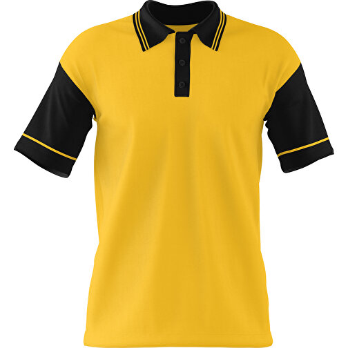 Poloshirt Individuell Gestaltbar , sonnengelb / schwarz, 200gsm Poly / Cotton Pique, 2XL, 79,00cm x 63,00cm (Höhe x Breite), Bild 1