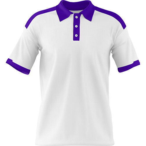 Poloshirt Individuell Gestaltbar , weiß / violet, 200gsm Poly / Cotton Pique, L, 73,50cm x 54,00cm (Höhe x Breite), Bild 1