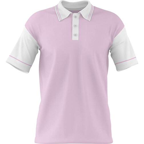 Poloshirt Individuell Gestaltbar , zartrosa / weiss, 200gsm Poly / Cotton Pique, XS, 60,00cm x 40,00cm (Höhe x Breite), Bild 1