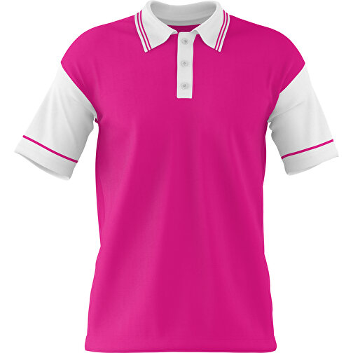 Poloshirt Individuell Gestaltbar , pink / weiß, 200gsm Poly / Cotton Pique, XS, 60,00cm x 40,00cm (Höhe x Breite), Bild 1